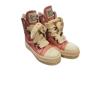 Christian zerotre CALIPSO 300 Pink Leather platform sneaker Womens 39  8.5